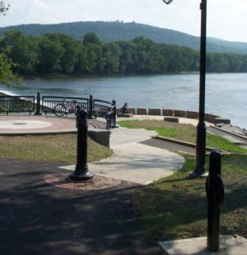 Confluence Park is an existing open space asset in the city that highlights the Chenango and Susquehanna Rivers.