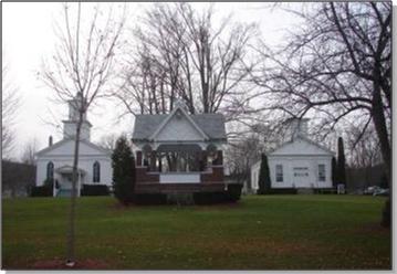 The Village green is a centralizing feature with an historic bandstand and two clapboard churches that overlook the Village.